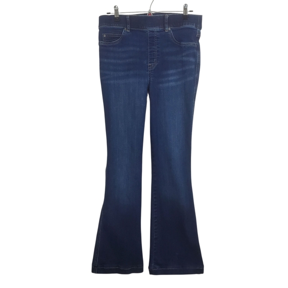 SPANX Denim - SPANX Flare Jeans Pull On Midnight Blue Boho Hippie Size Medium Casual